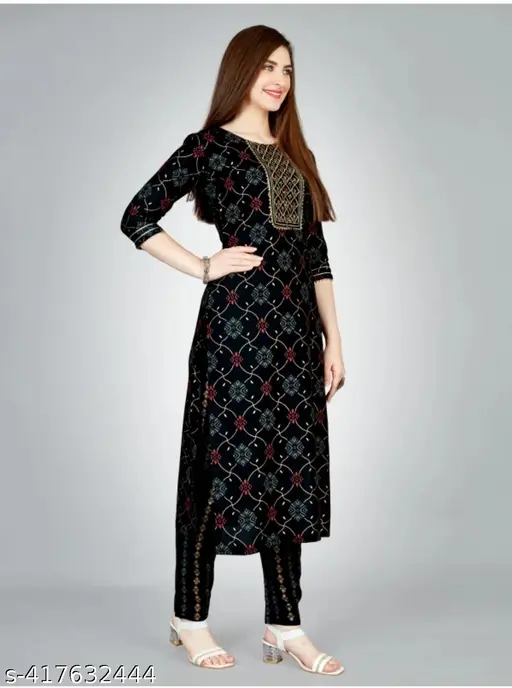 New trendy kurta srts ,woman embrodery kurta set ,(2pec)printed kurta set,